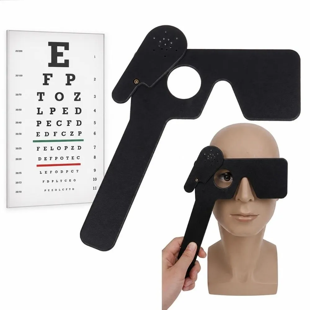 Black Eye-occluding Paddle for Vision Testing ABS Material Handheld Vision Adjustment Ruler Easy To Use Optometry Tool