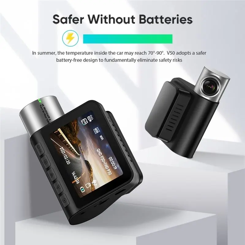 LXYB18B Dash Cam V50D Car DVR Dual-Channel 4K+ 1080P 24H Parking Monitor, 130° FOV, Dual-Recording Channel, Car Version