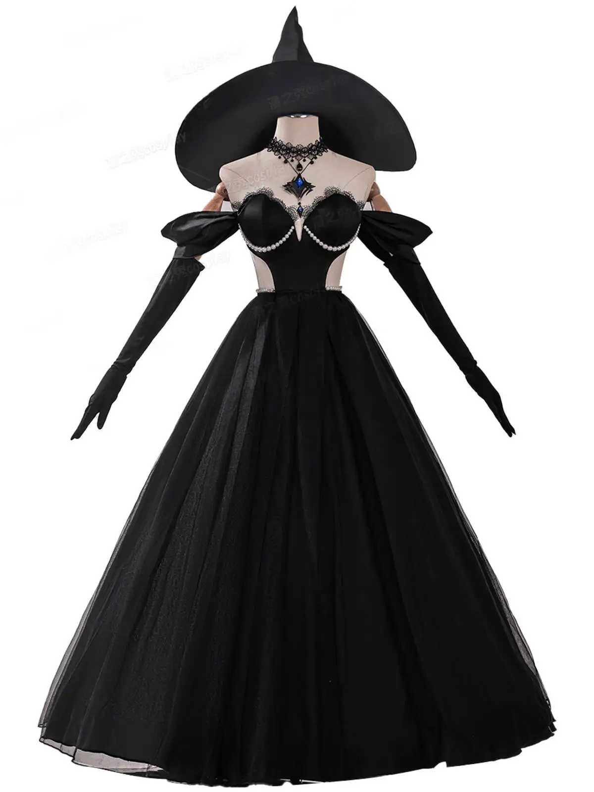 

‌Dragon Raja The Gate To Cassell‌ Witch Nono Chen Motong Cosplay Costume Black Dress Hat For Game Party Halloween Custom Made