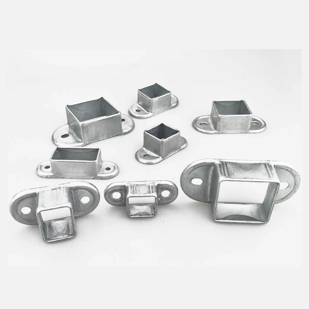 Galvanized Square Tube Fixed Base, Anti-Corrosion Wooden Column,  Staircase Guardrail Installation Accessories, Fence Buckle