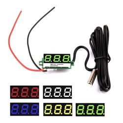 DC 4-28V LED Digital Thermometer Temperature Sensor Detector Waterproof NTC Metal Probe Blue/Green/Red/White/Yellow Display