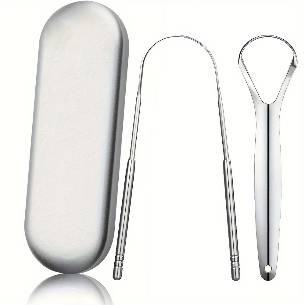 

2pcs Tongue Scraper, Tongue Coating Scraper, Odorless, Effective Oral Care Tool for Fresh Breath, Exquisite gift box packaging