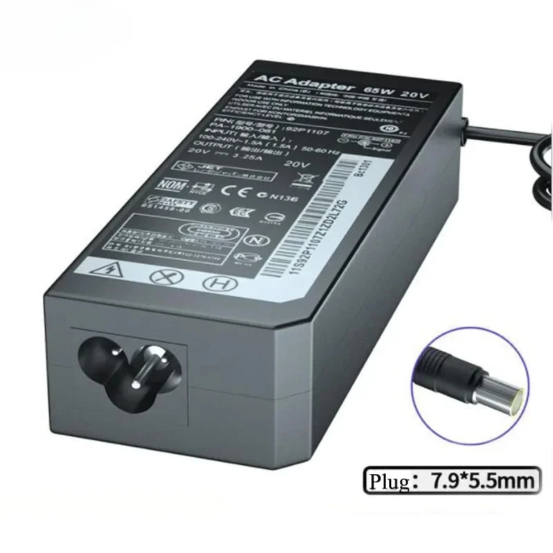 20V 3.25A 7.9x5.5mm 65W Laptop AC Power Adapter Charger For IBM Lenovo B490 B590 V580 X200 X210 X220 X230 R400 R500 T410 T410S