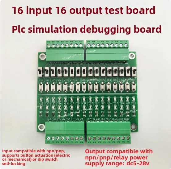 

PLC Debug Simulation Board 16-channel Input and Output Test Board Key Toggle Switch Switch Quantity Learning Module