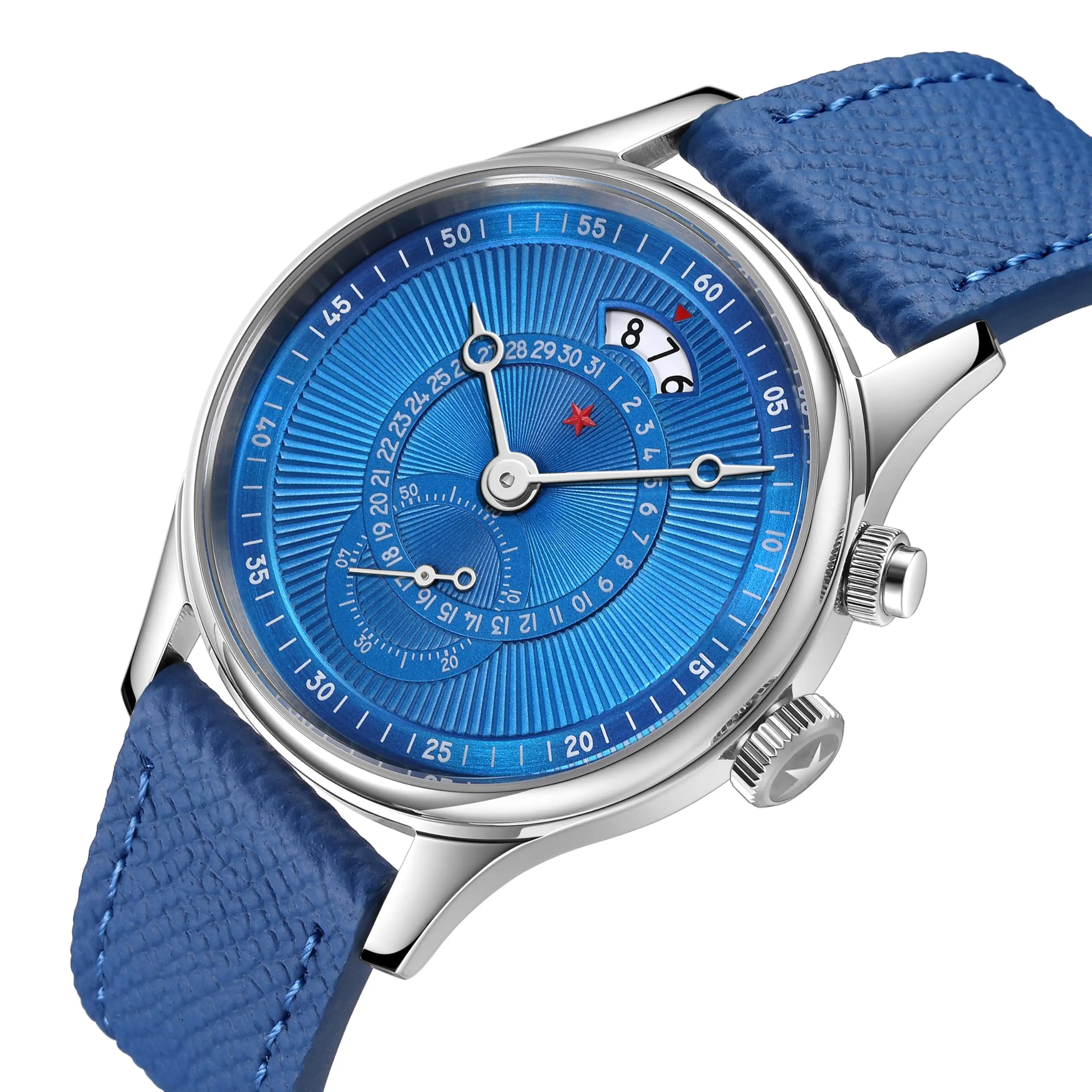RED STAR  Automatic Watches for Men 40mm Seagull ST1716 Movement 5ATM Mechanical Watch Push-Button Calendar Sapphire Crystal