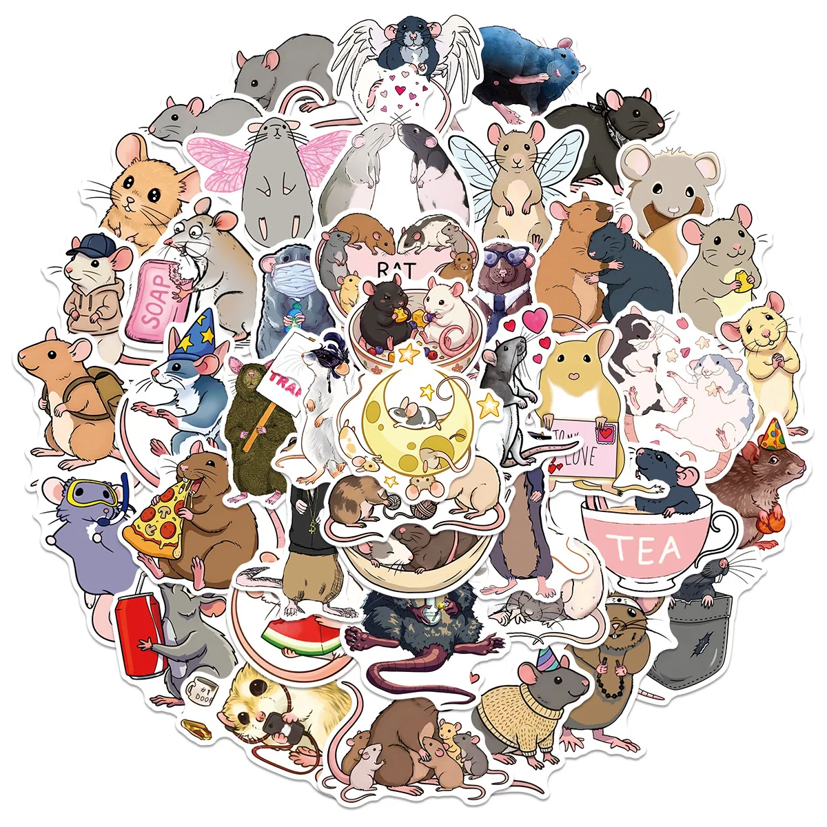 10/50PCS 만화 마우스 스티커 귀여운 재미 있은 낙서 방수 데칼 장난감 선물 물 컵 스크랩북 휴대 전화 케이스