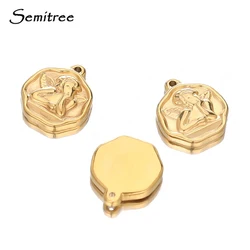 5pcs Stainless Steel Cute Angel Pendant Charms for DIY Necklace Making Handmade Components Bracelet Findings Jewelry Accessories