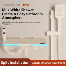 Supercharged Constant Temperature Display Led Shower Faucet Set Rainfall Bathtub Tap Shower Head Rainlfall Bathroom Shower Set