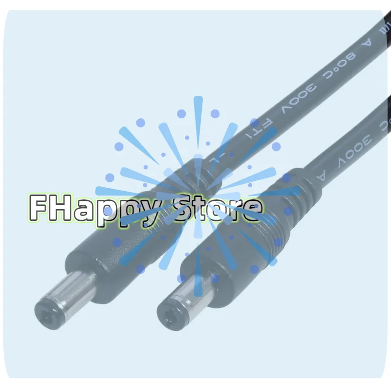 DC5521 To DC5521 Cable Cord DC5.5mm X 2.1mm Male Plug To Male Power Supply Adapter Wire 18AWG For LED Light Speaker J60A
