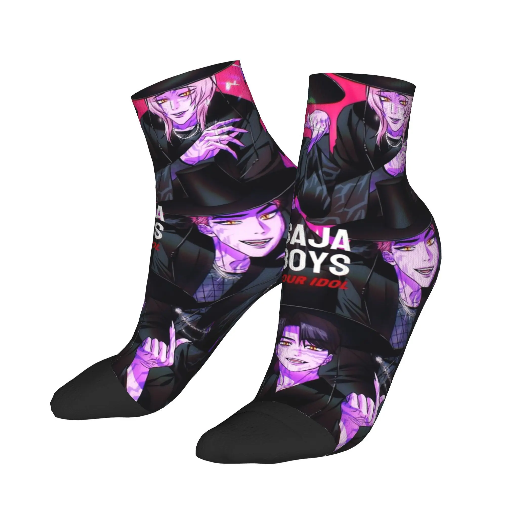 

Saja Boys Your Idol Kpop Demon Hunters Носки Винтажные носки до щиколотки Летние противоскользящие мужские мягкие дышащие уличные повседневные носки