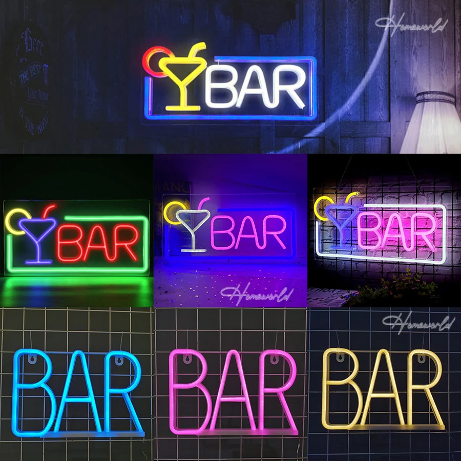 Bar Neon Light Sign Figure BAR Modeling Lamp LED Nightlight  Wall Decorative Room Shop Pub Party Indoor Bedroom Gift