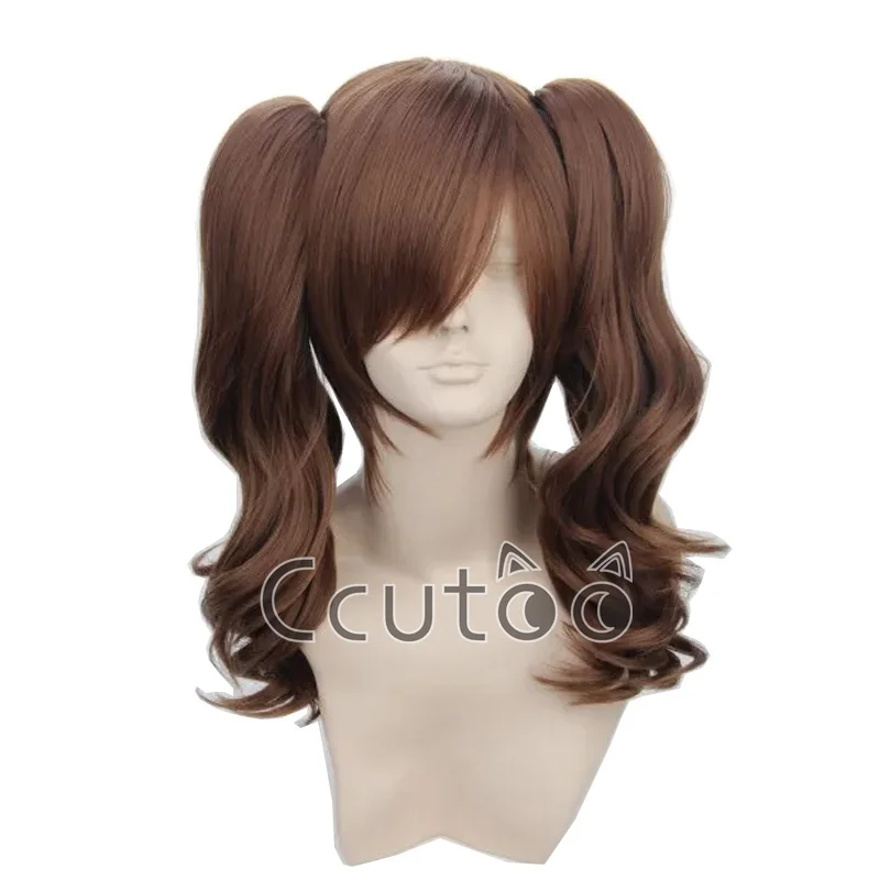 Peruki Diane Cosplay Brązowe Podwójne Zdejmowane Kucyki Żaroodporne Syntetyczne Włosy Peruka + Czapka z Peruką