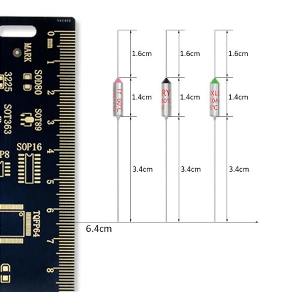 온도 조절 온도 조절 스위치, TF 열 퓨즈, RY 10A, 250V-95 ℃, 로트당 10 개