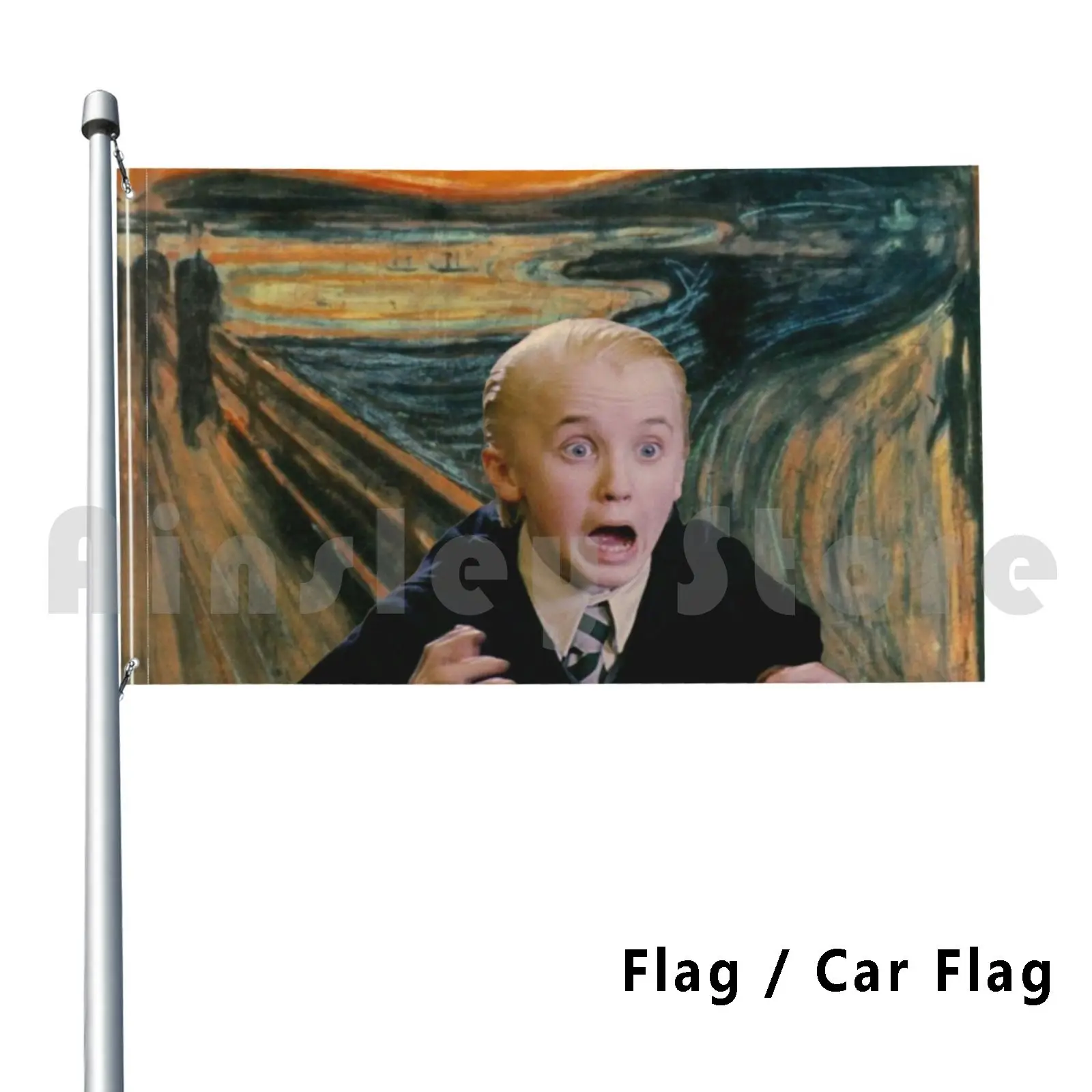 Draco Screams Outdoor Decor Flag Car Flag Draco Hp The Scream Edvard Munch Expressionism Tom Felton