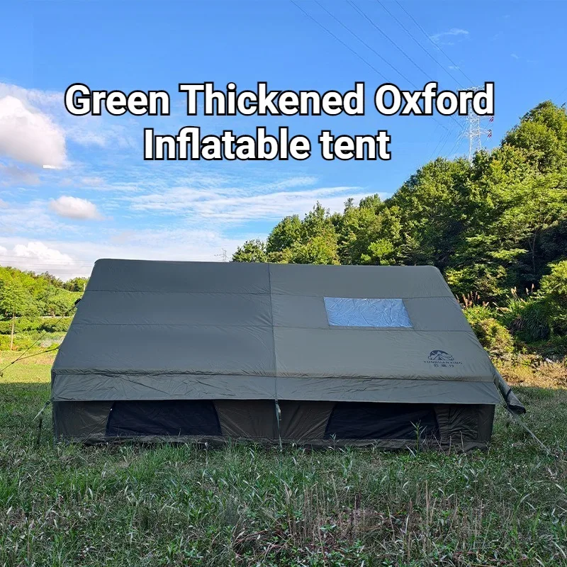Tenda Camping Keluarga yang Luas, Tenda Luar Ruangan yang Dipertebal, Tahan Hujan, Tenda Tiup untuk Menginap, Pelindung Matahari, Tahan Angin, Perlengkapan Camping