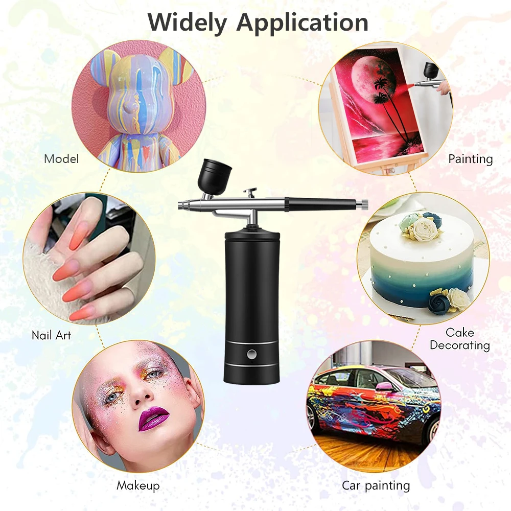 Airbrush Nail Art Painting Kit with Compressor Mini Airbrush for Nail Art Cake Painting Portable Hand Sprayer Gun Airbrush Nail