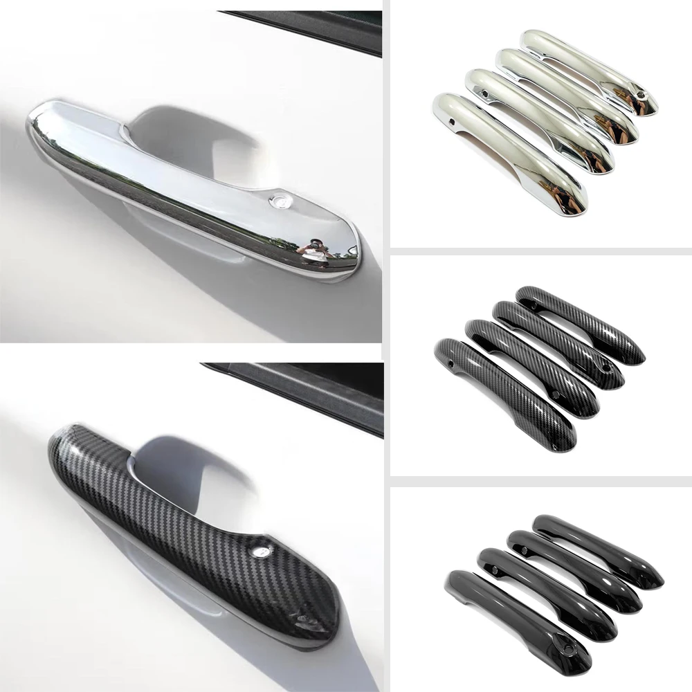 

For Ford Explorer 2020 2021 2022 ABS carbon/chrome Car door protector Handle Decoration Panel Cover Trim Car Accessories