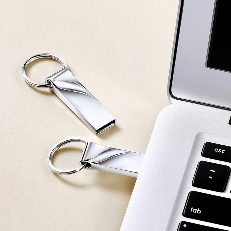 Ручка Мини-металлический USB-накопитель Розовое золото Память Бесплатный брелок для ключей Коробка Водонепроницаемый U-диск 64 ГБ 32 ГБ Устройства хранения подарки