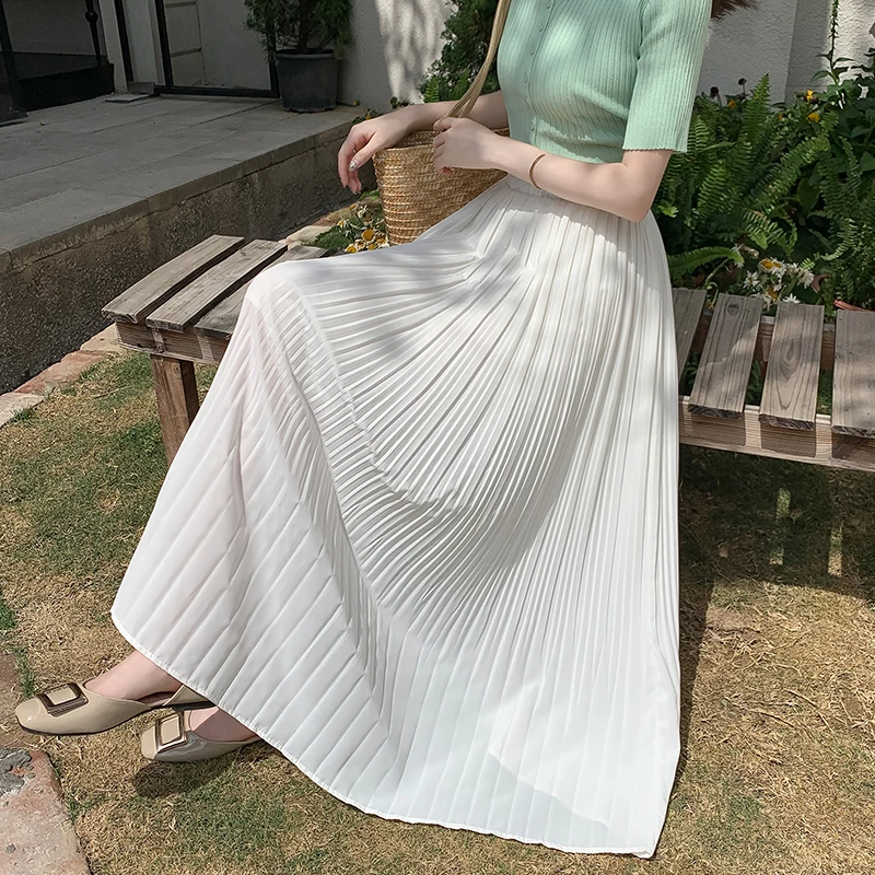 

Midi for Women Summer New Niche Pleated Draped Chiffon Skirt