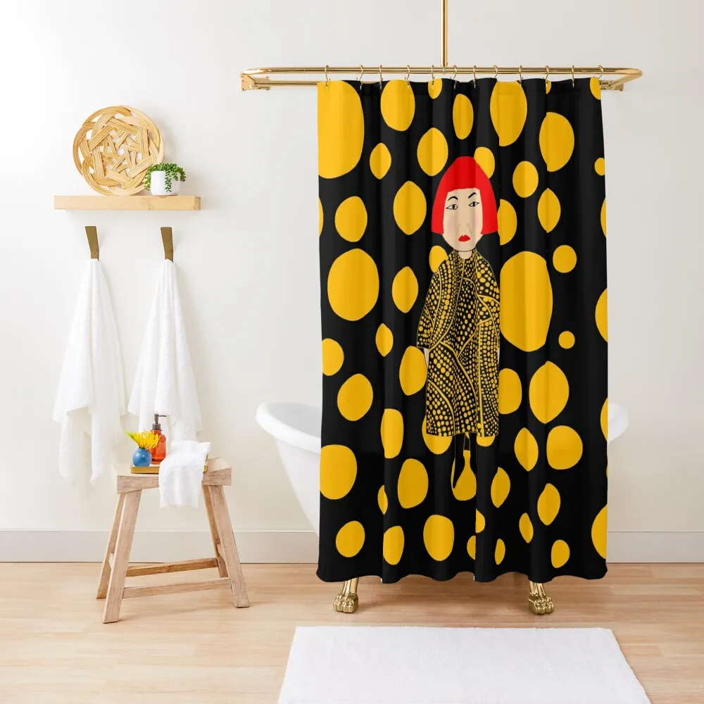 

Yellow dots Yayoi Kusama inspired Shower Curtain Bathroom Showers Shower Set Curtain