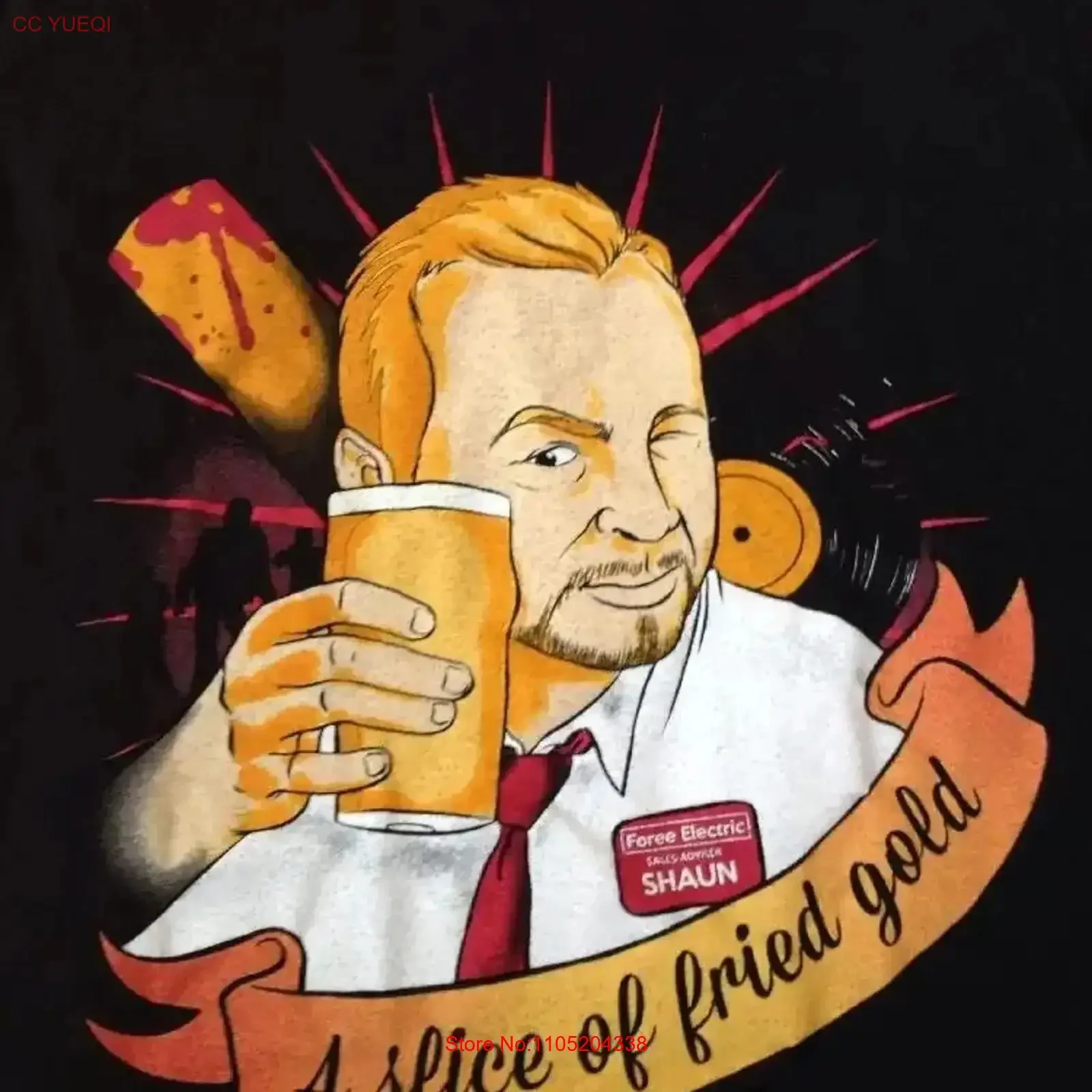 

Shaun of the Dead A Slice Fried Gold 100, хлопковая мужская маленькая футболка 36 S, винтажная стильная модная слегка мягкая винтажная футболка