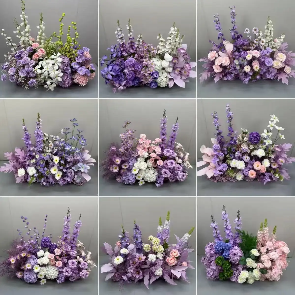 Wedding purple flower row generation orchid ground  road wedding arrangement engagement decoration floral arrangement