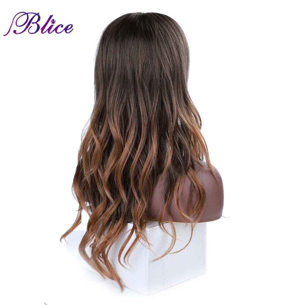 Blice Synthetic Curly Wig Natural Wave Women Wigs Mixed Color Fashion Omber Style 20 Inch Long Length With Natural Hair Line