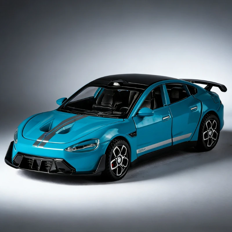 

Креативная декоративная модель 1:32 New energy SU7 со звуком и светом, открывающаяся дверь, персонализированная декоративная игрушка, подарок для детей.