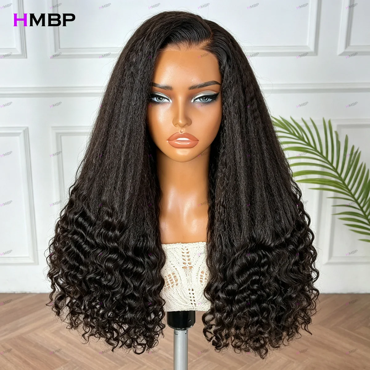 Top Kinky Straight Ends Deep Curly Wig 450Density 100% Human Hair 360 HD Lace Front Wig Pre Plucked Glueless For Women 16-36inch