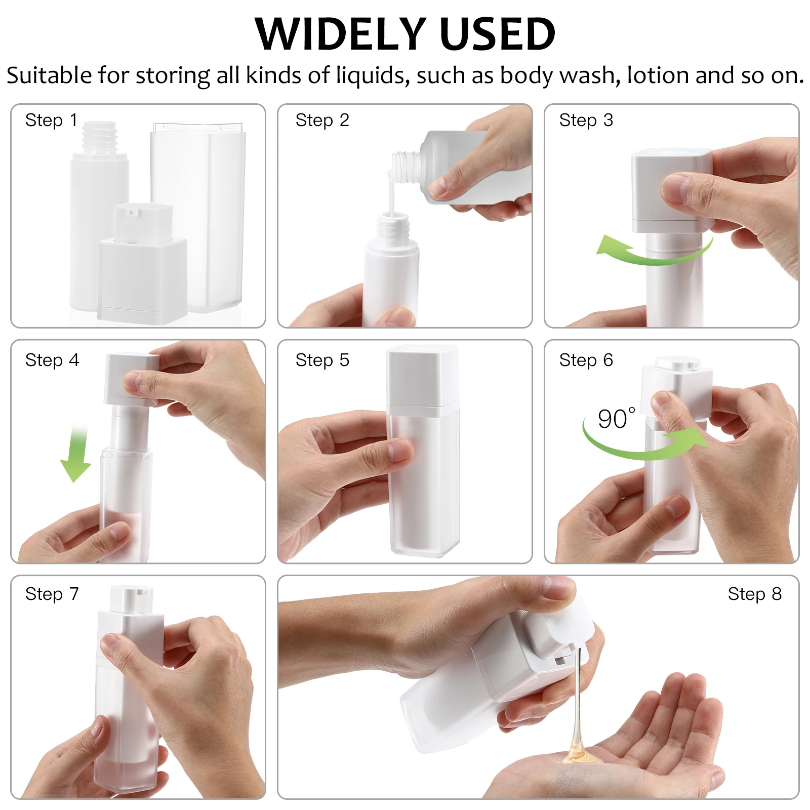 

3pcs Travel Vacuum Reusable Sub Leak- Portable Toiletry For Lotion Oil Refill Bottles Toiletries