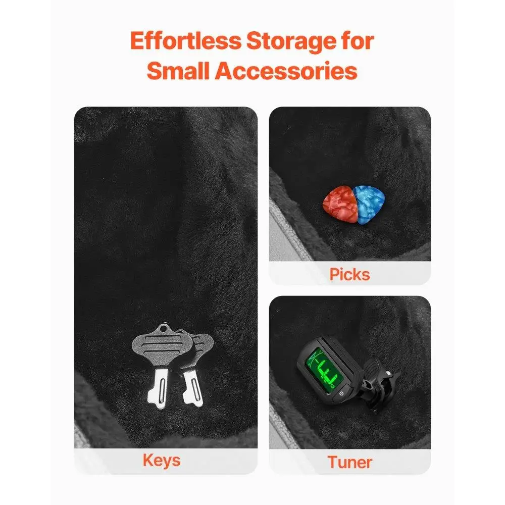 สําหรับกีตาร์อะคูสติก Hard Case พร้อมกุญแจล็อคและที่จับ 43.31 นิ้วการป้องกันที่ทนทานสําหรับกีตาร์อะคูสติก