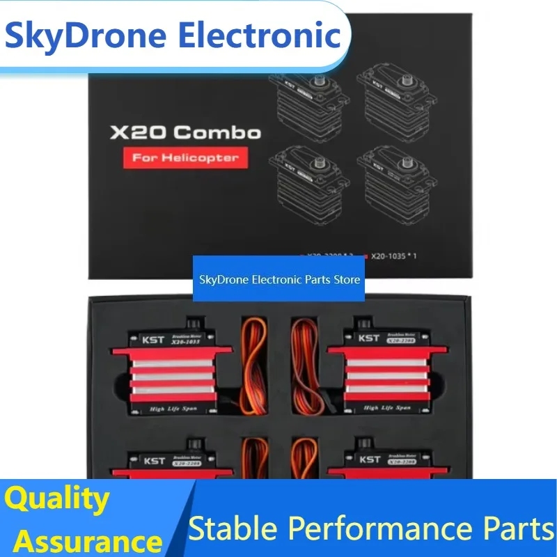 SkyDElX20 Combo Brushless Servos - X20-2208*3 + X20-1035*1 Combo Set DC6.0V-8.4V 100°Total 6 BB For RC Helicopter