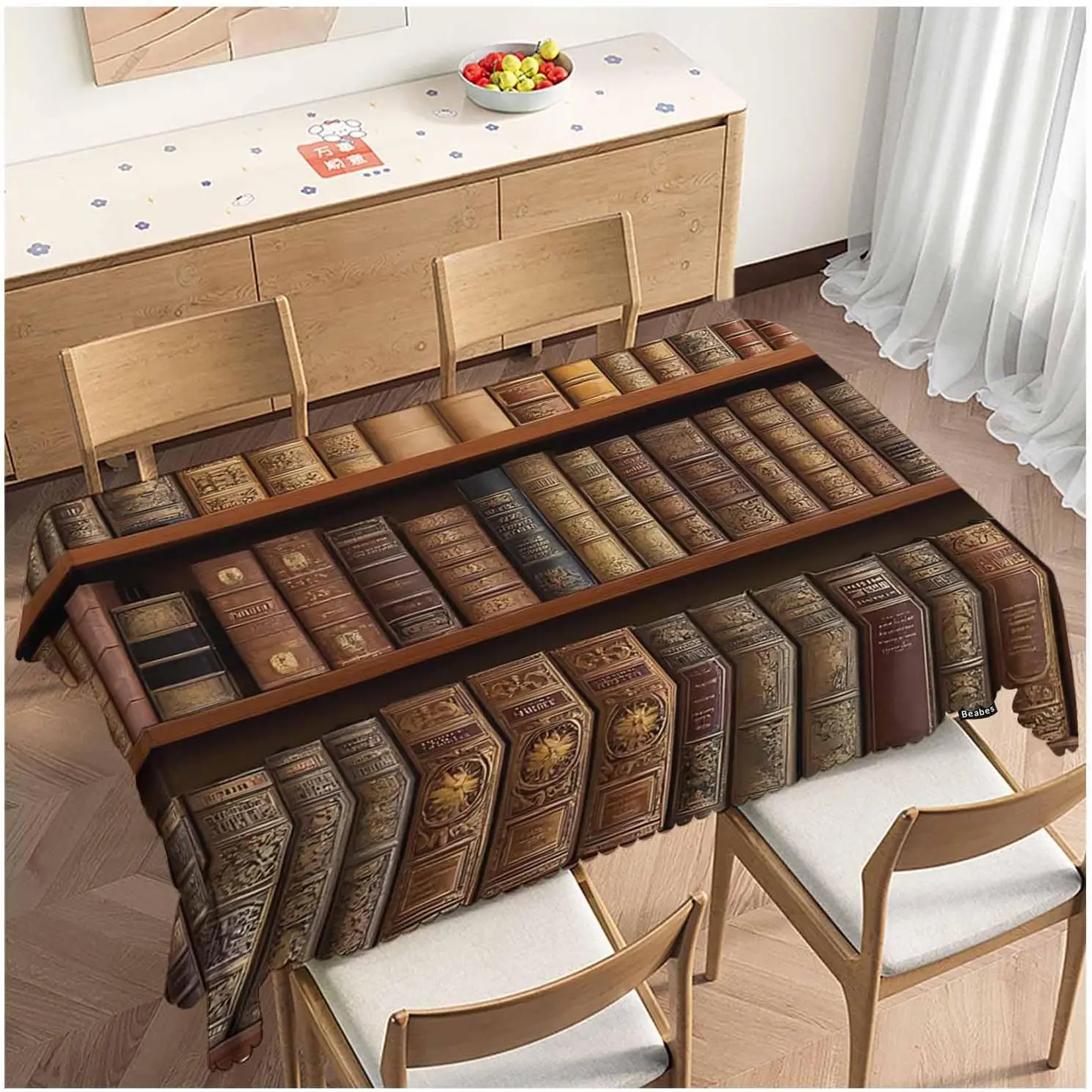 Elegant Book Spine Desk Organizer Mat Luxury Home Decor Tablecloth Writing Desk Accessory for Classic Style Interior