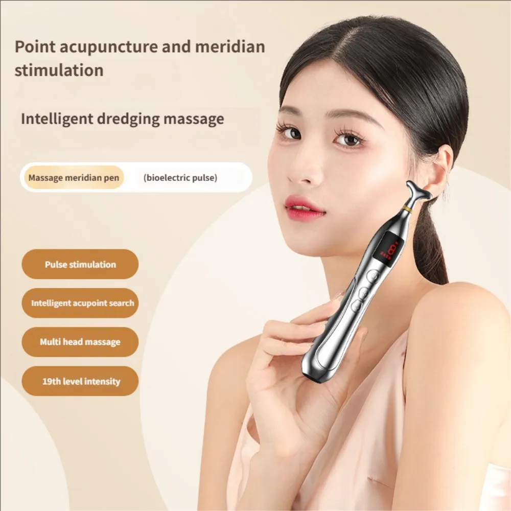 

Electric Acupuncture Pen Muscle Stimulator Pain Relief Relaxing Massage Pen Laser Energy Therapy Body Back Massager Pads