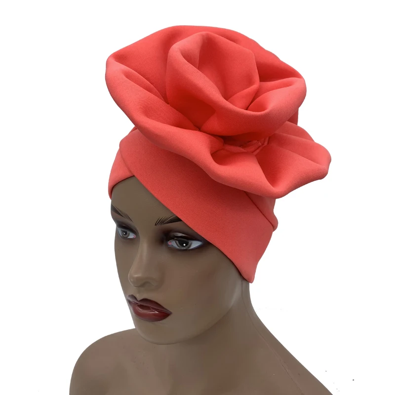 2026 Trendige Damen-Turbanmütze mit großer Blume, modische muslimische Hijab-Kappen, Diamanten-Kopftuch, Damen-Bandana, Chemo-Mütze, afrikanischer Hut – Detail 2