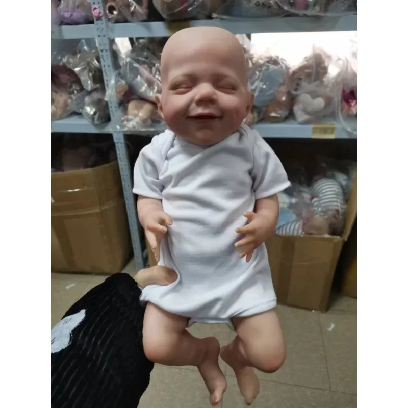 19inch Already Painted Full Body Silicone Reborn Baby Doll Sleeping April Lifelike Soft Touch Bath Toy 3D Skin