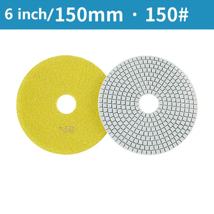 Imagem -06 - Flexível Diamond Polishing Pad Discos de Moagem para Granito Pedra Concreto Mármore Molhado Seco 150 mm 1pc