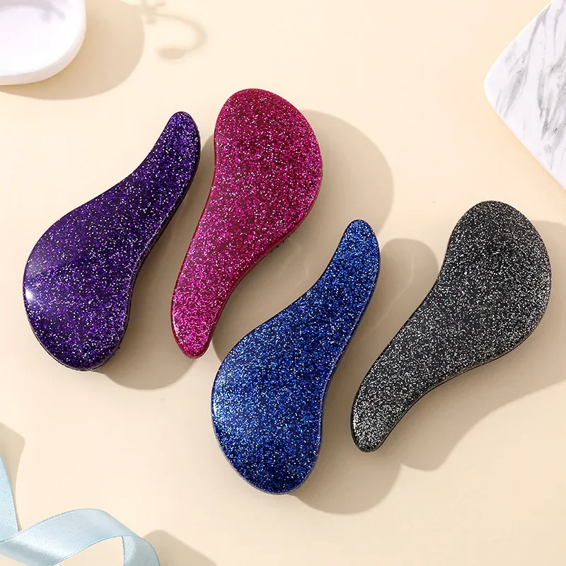 Glitter Massage Comb Hair Brush High Quality Air Cushion Comb Cartoon Children Cute Hairdressing Brush Small Size Hair Care Comb