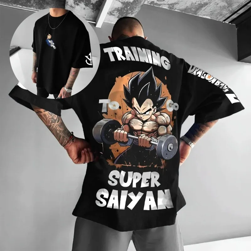 لعبة دراغون بول فيغيتا للرجال والنساء 2026 صيف جديد أنيمي Harajuku مزدوجة الوجهين مطبوعة الأمريكية عادية الوالدين والطفل