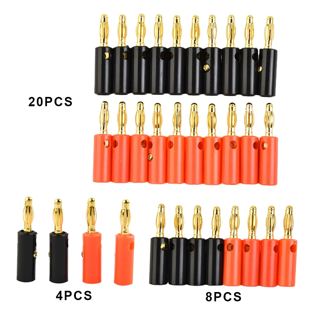 Convenient 4mm Banana Male Connector Gold Audio Speaker Wire Cables Quick and Easy Installation Without Extra Tools