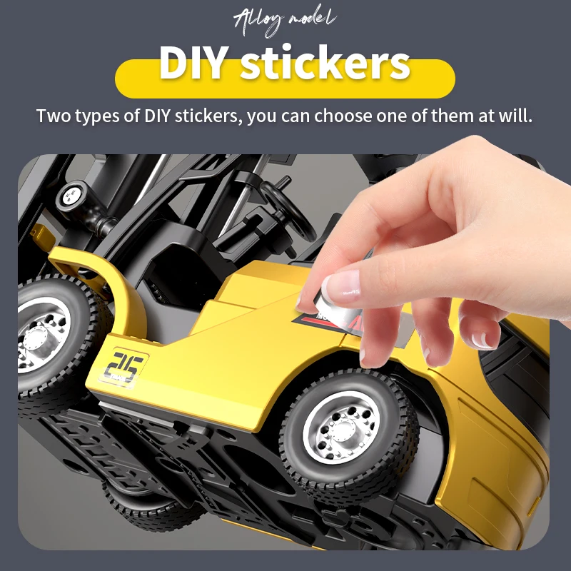 1:64 RC 지게차 2.4G 무선 조종 미니 합금 트럭 엔지니어링 차량 테이블탑 모델 건설 장난감 어린이 성인 크리스마스 선물