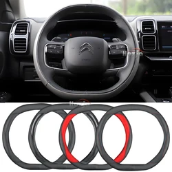 Leather Car Steering Wheel Cover for Citroen C4X C5X C5 Aircross e-Berlingo C4 2021 2022 2023 2024 Auto Interior Accessories