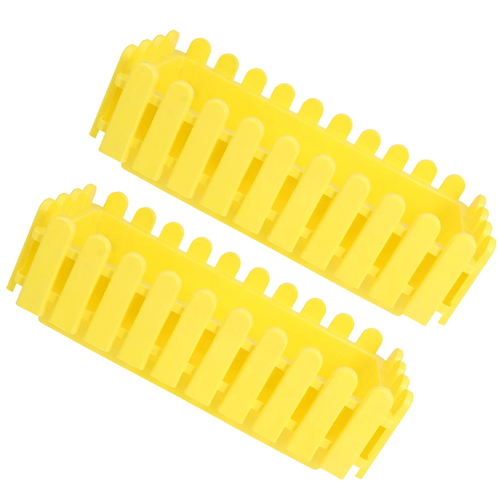 

2pcs Yellow Rectangular Fence Planters Durable Plastic Boxes for Plants Garden Vegetables Herbs Flower Pot