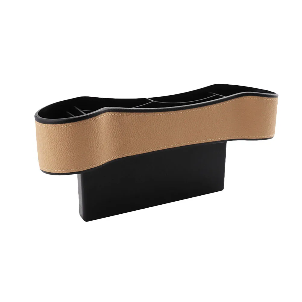 Beige Car Seat Case Practical Storage Box for Phone Drink Money Tidy Vehicle Interior Space Saver Car Storage Box