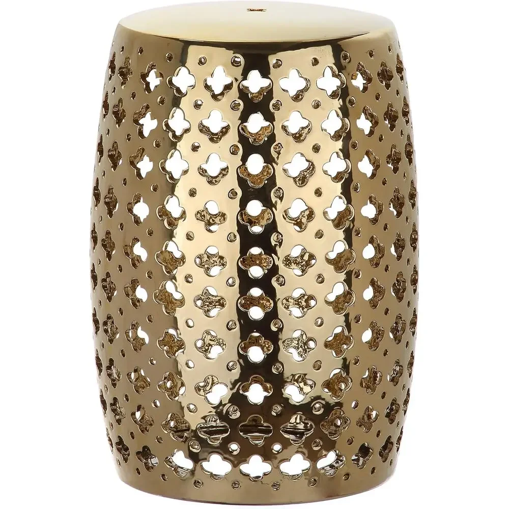 Elegant White Glazed Ceramic Garden Stool
