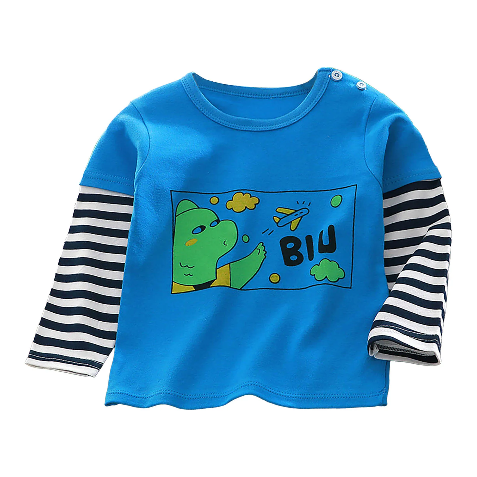 

Boy Active Shirt Boys Long Deeved Tops Comfortable Soft Warm Fashionable Cute Cartoon Prints Children Long Sleeves 2t Shirts