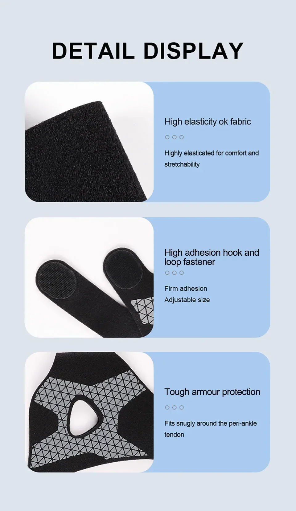 1–10 Stück S/M/L dünner Knöchelstützgurt, verstellbare Fersenverriegelung, atmungsaktiver Sportschutz zur Vermeidung von Verstauchungen, Gelenkstabilität – Detail 10