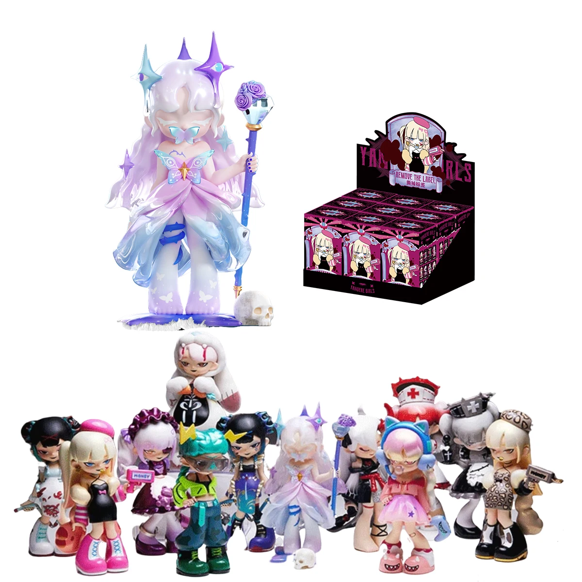 ハイプレイ MR.BONE ヤンデレガールズ ラベルを剥がしたダークスタイルシリーズ ブラインドボックスフィギュア