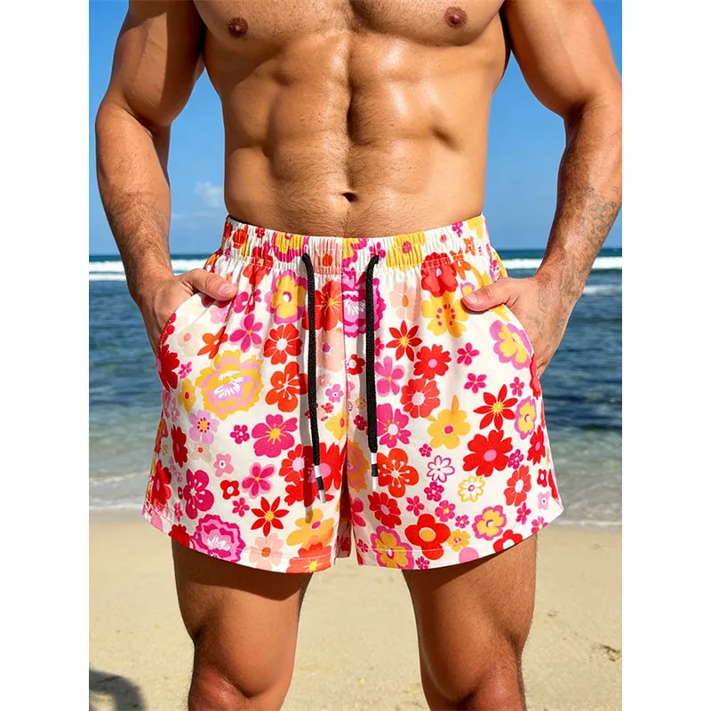 

Новые мужские пляжные шорты 2026 года для отпуска, быстросохнущие, в летнем стиле