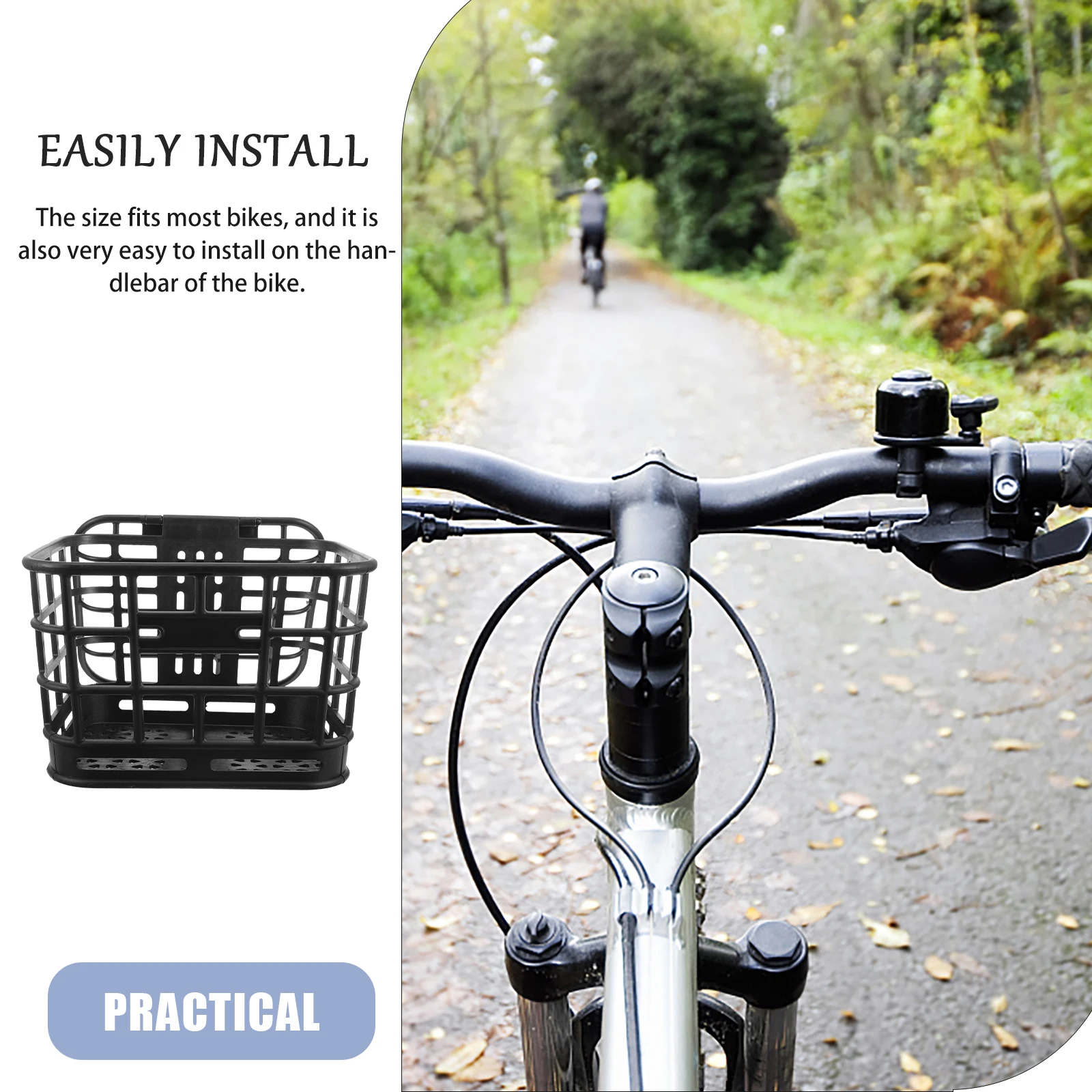 

Front Bike Basket For Adults Sturdy Plastic Storage Container Large Capacity Thickened Durable Cycling Handlebar Accessories